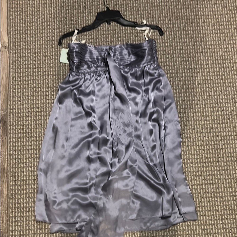 Tocca Shimmering Silver Strapless Dress